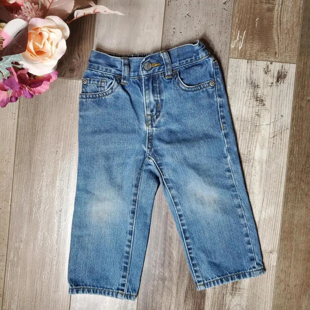 The Children's Place Medium Wash Boys Straight Denim Blue Jeans Size 18-…